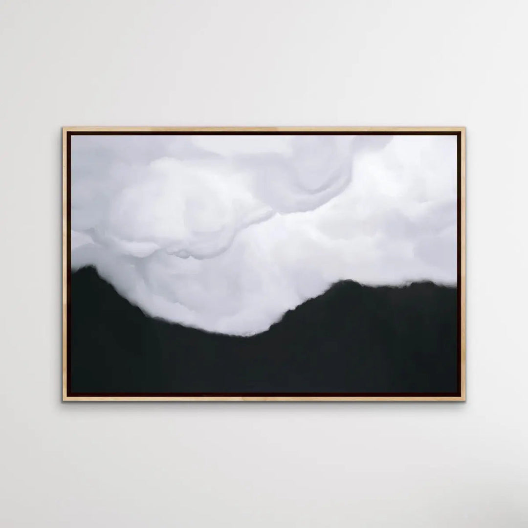 Clouds On Black Sky - Black and White Cloud Artwork - I Heart Wall Art
