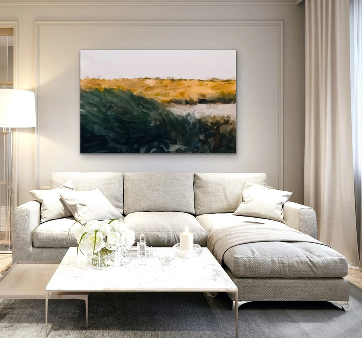 Coast Scape I - Original Coastal Landscape Artwork Print on Canvas or Framed Art Print I Heart Wall Art Australia 