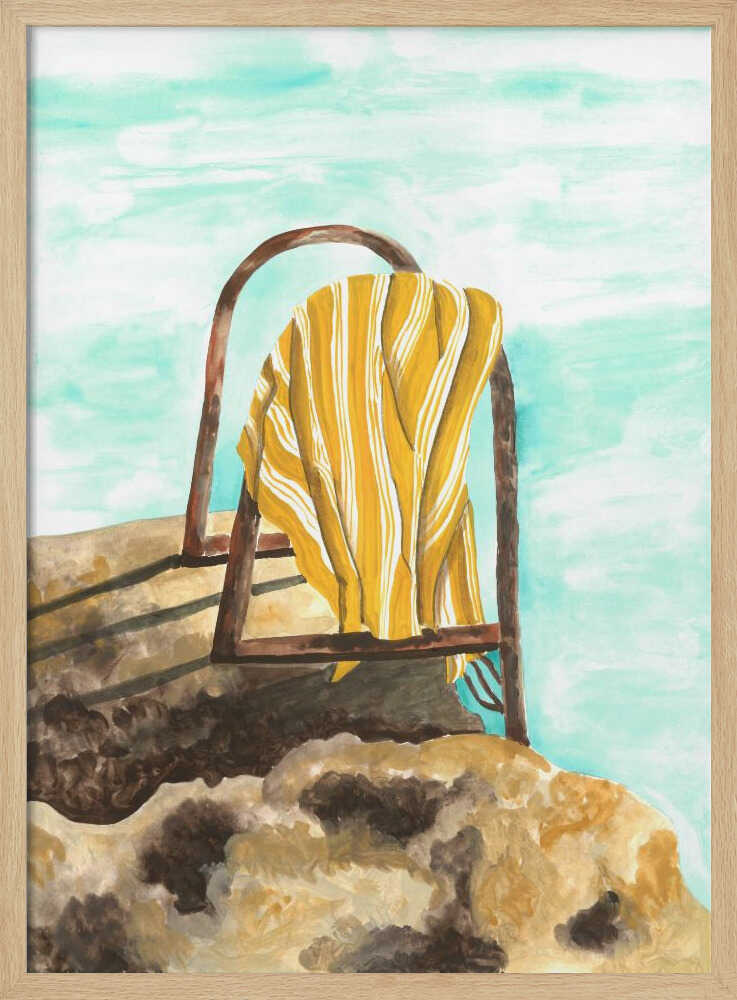 Coastal Beach Towel - Stretched Canvas, Poster or Fine Art Print - I Heart Wall Art - Poster Print, Canvas Print or Framed Art Print