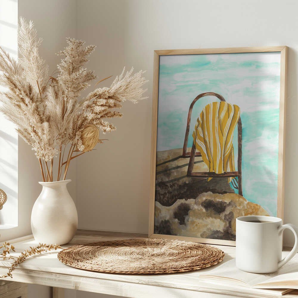 Coastal Beach Towel - Stretched Canvas, Poster or Fine Art Print - I Heart Wall Art - Poster Print, Canvas Print or Framed Art Print