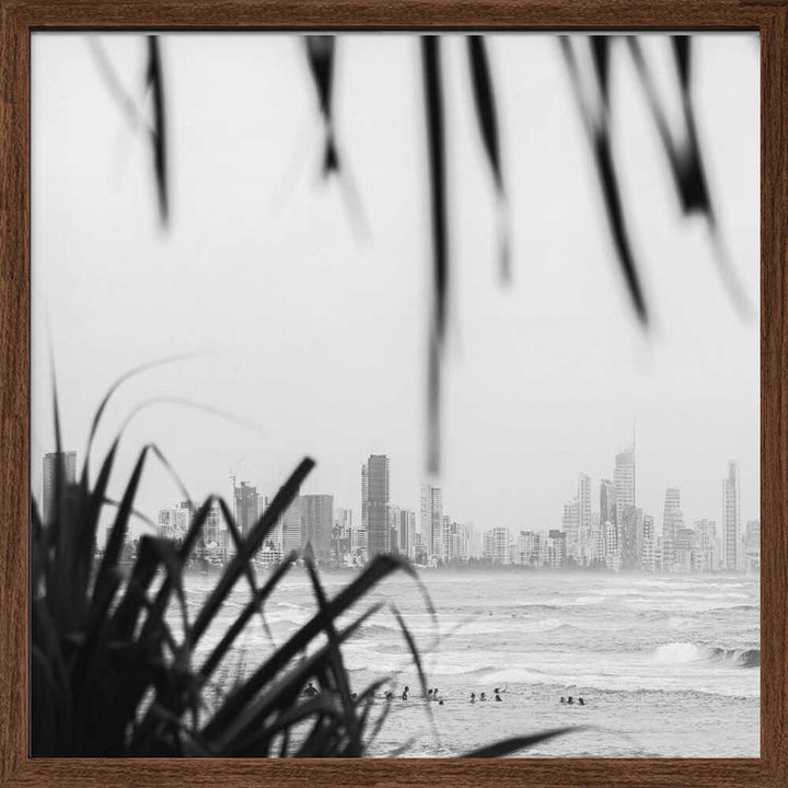 Coastal City Waves - Square Stretched Canvas, Poster or Fine Art Print by Angela Hawkey - I Heart Wall Art - Poster Print, Canvas Print or Framed Art Print