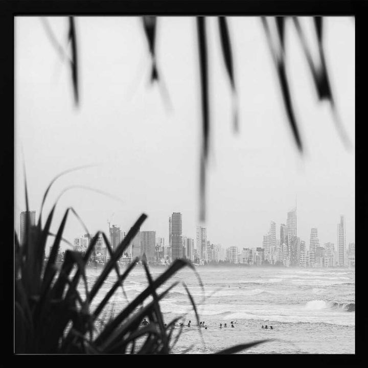 Coastal City Waves - Square Stretched Canvas, Poster or Fine Art Print by Angela Hawkey - I Heart Wall Art - Poster Print, Canvas Print or Framed Art Print