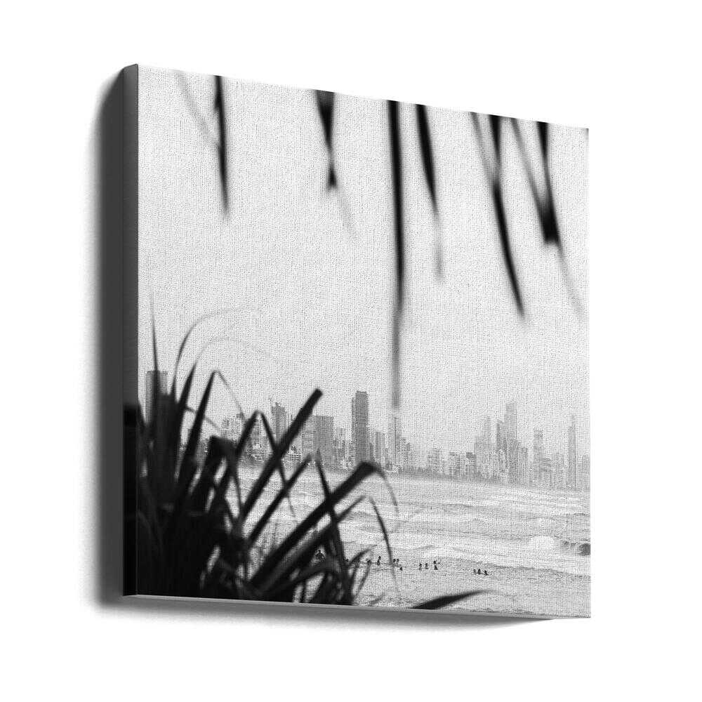 Coastal City Waves - Square Stretched Canvas, Poster or Fine Art Print by Angela Hawkey - I Heart Wall Art - Poster Print, Canvas Print or Framed Art Print