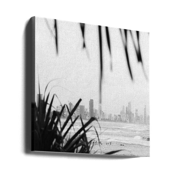 Coastal City Waves - Square Stretched Canvas, Poster or Fine Art Print by Angela Hawkey - I Heart Wall Art - Poster Print, Canvas Print or Framed Art Print