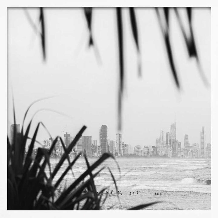 Coastal City Waves - Square Stretched Canvas, Poster or Fine Art Print by Angela Hawkey - I Heart Wall Art - Poster Print, Canvas Print or Framed Art Print