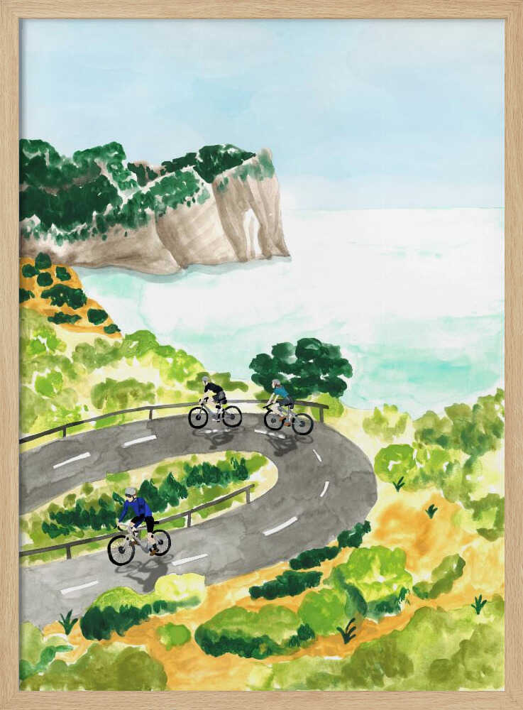 Coastal Cycling Adventure - Stretched Canvas, Poster or Fine Art Print - I Heart Wall Art - Poster Print, Canvas Print or Framed Art Print