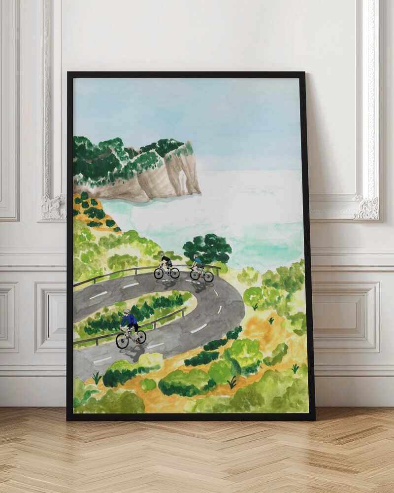 Coastal Cycling Adventure - Stretched Canvas, Poster or Fine Art Print - I Heart Wall Art - Poster Print, Canvas Print or Framed Art Print