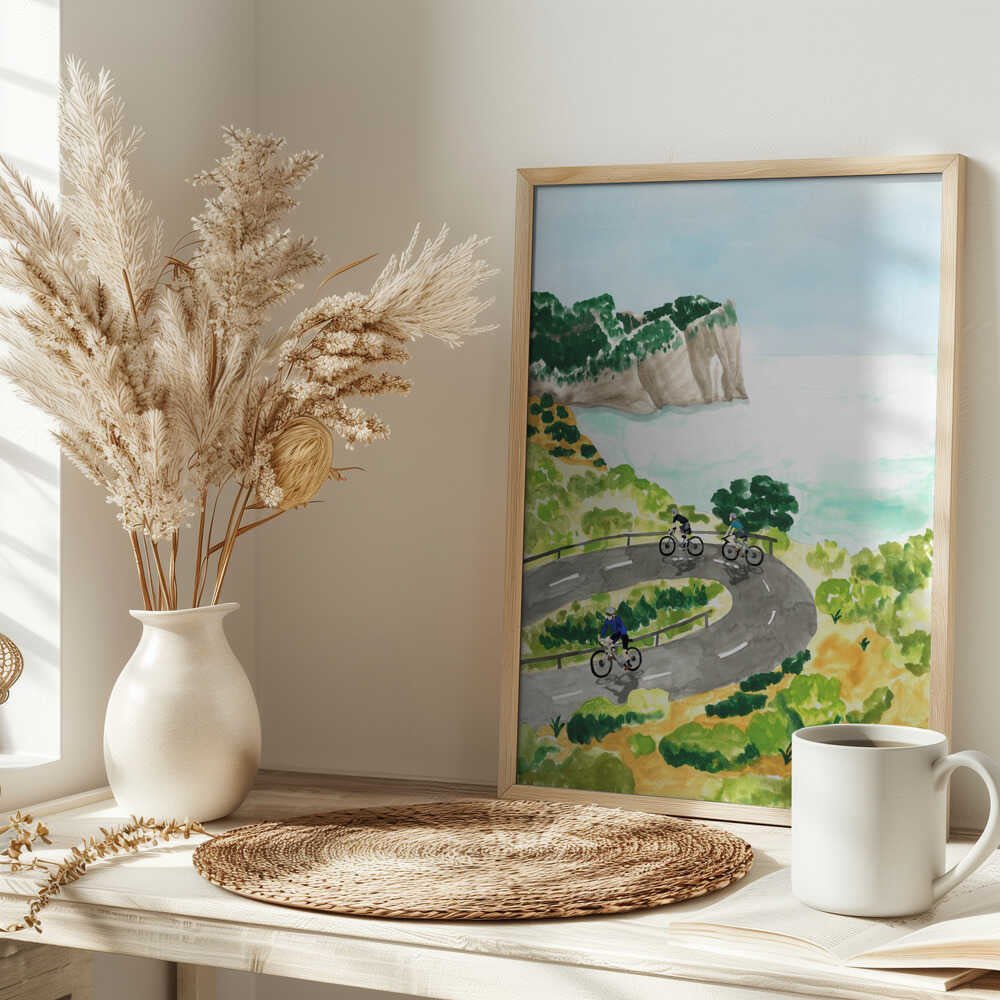 Coastal Cycling Adventure - Stretched Canvas, Poster or Fine Art Print - I Heart Wall Art - Poster Print, Canvas Print or Framed Art Print