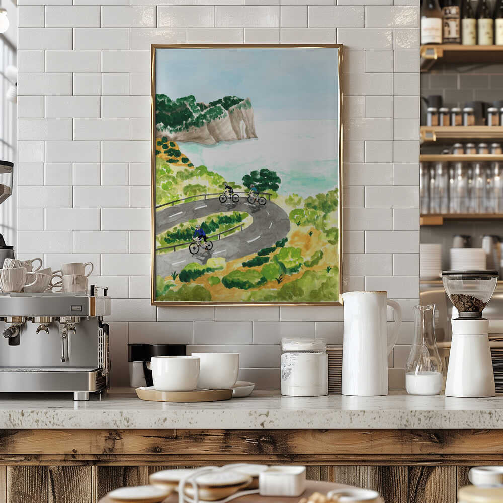 Coastal Cycling Adventure - Stretched Canvas, Poster or Fine Art Print - I Heart Wall Art - Poster Print, Canvas Print or Framed Art Print