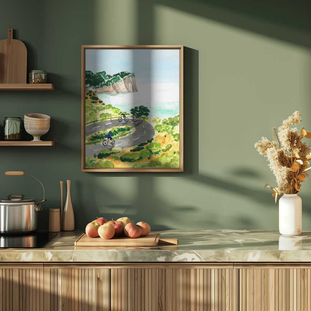 Coastal Cycling Adventure - Stretched Canvas, Poster or Fine Art Print - I Heart Wall Art - Poster Print, Canvas Print or Framed Art Print