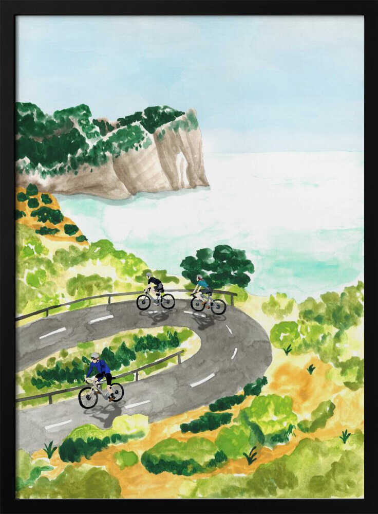 Coastal Cycling Adventure - Stretched Canvas, Poster or Fine Art Print - I Heart Wall Art - Poster Print, Canvas Print or Framed Art Print