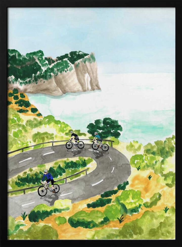 Coastal Cycling Adventure - Stretched Canvas, Poster or Fine Art Print - I Heart Wall Art - Poster Print, Canvas Print or Framed Art Print