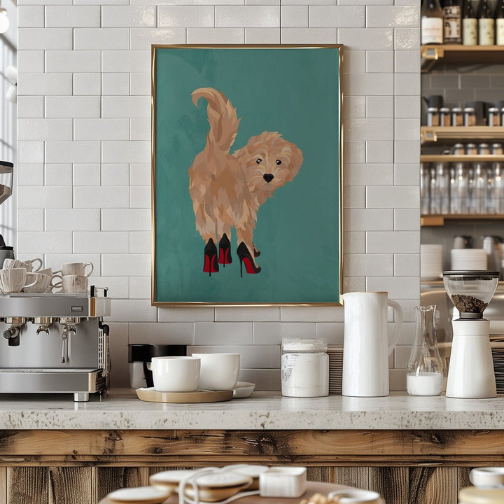 Cockapoo in heels - Stretched Canvas, Poster or Fine Art Print - I Heart Wall Art - Poster Print, Canvas Print or Framed Art Print