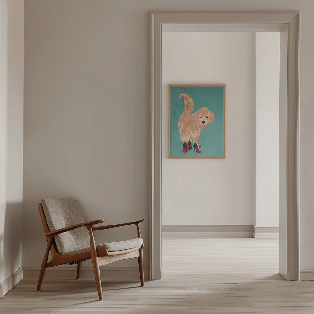 Cockapoo in heels - Stretched Canvas, Poster or Fine Art Print - I Heart Wall Art - Poster Print, Canvas Print or Framed Art Print