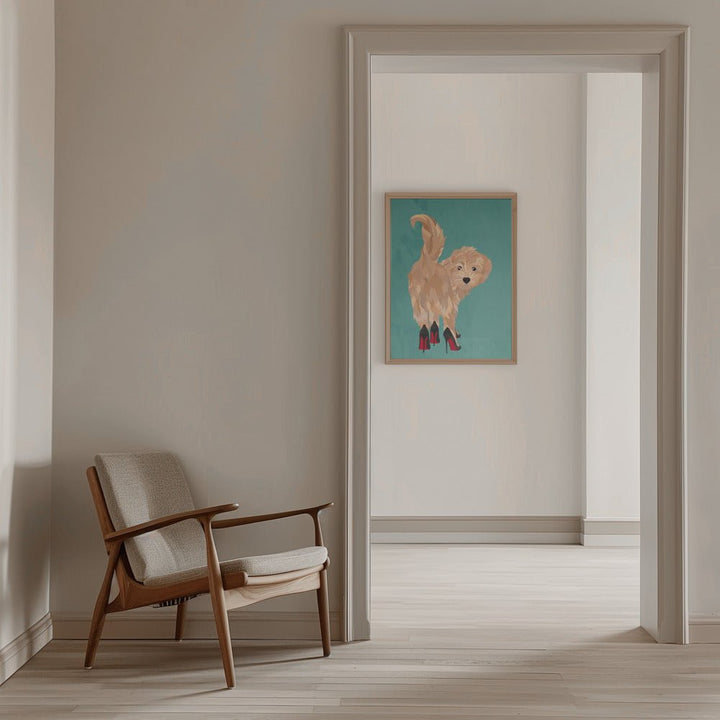 Cockapoo in heels - Stretched Canvas, Poster or Fine Art Print - I Heart Wall Art - Poster Print, Canvas Print or Framed Art Print