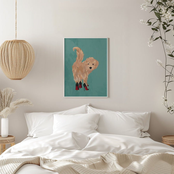 Cockapoo in heels - Stretched Canvas, Poster or Fine Art Print - I Heart Wall Art - Poster Print, Canvas Print or Framed Art Print