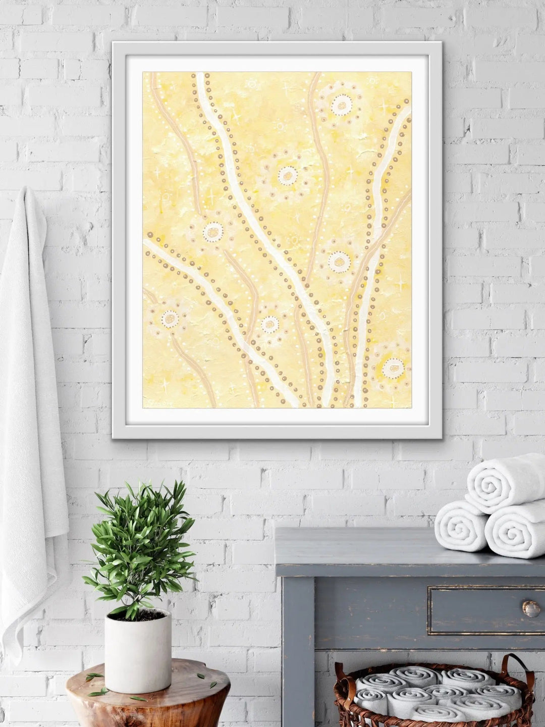 Cockatoo -  Aboriginal Art Print by Holly Stowers - Canvas or Fine Art Print - Dot Painting I Heart Wall Art Australia 