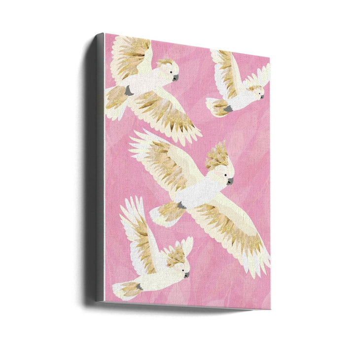 Cockatoos flying - Stretched Canvas, Poster or Fine Art Print - I Heart Wall Art - Poster Print, Canvas Print or Framed Art Print