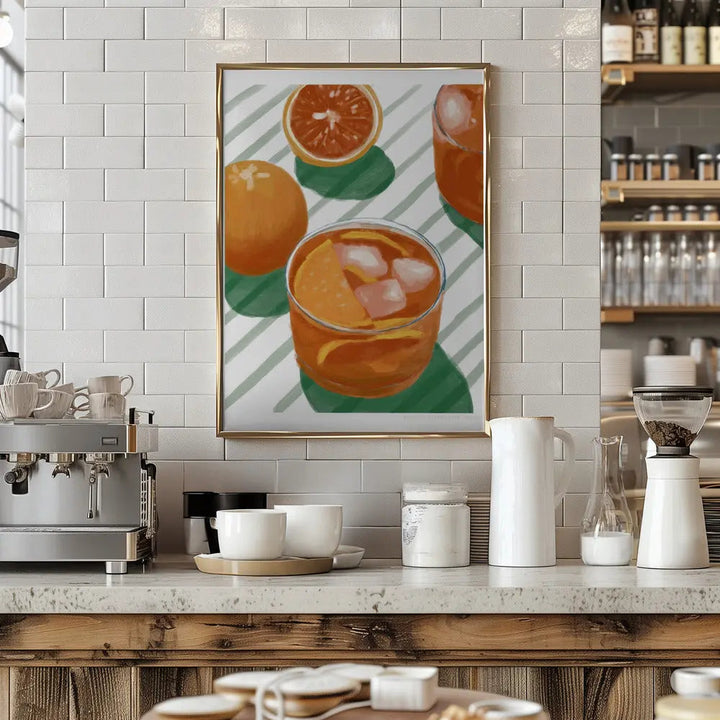 Pandc Cocktailandstripes Copy 2 - Stretched Canvas, Poster or Fine Art Print I Heart Wall Art