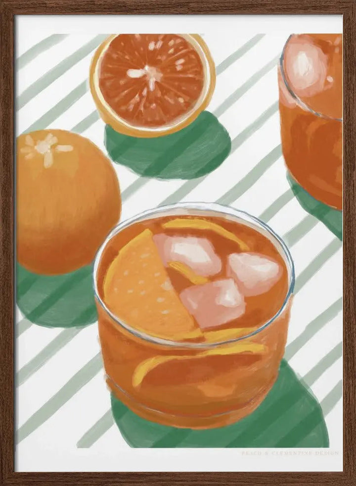 Pandc Cocktailandstripes Copy 2 - Stretched Canvas, Poster or Fine Art Print I Heart Wall Art