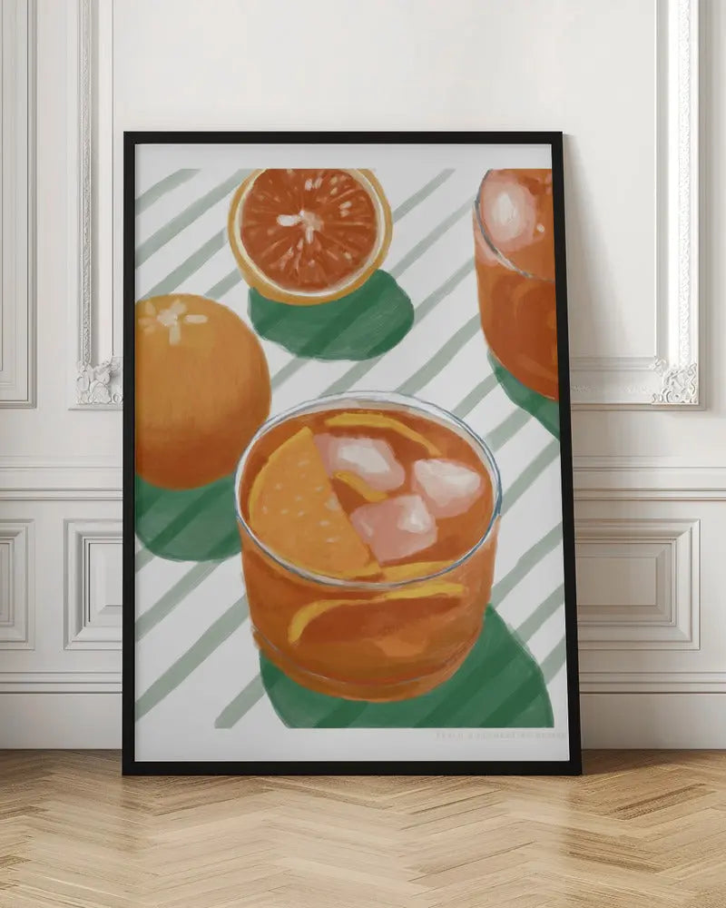 Pandc Cocktailandstripes Copy 2 - Stretched Canvas, Poster or Fine Art Print I Heart Wall Art