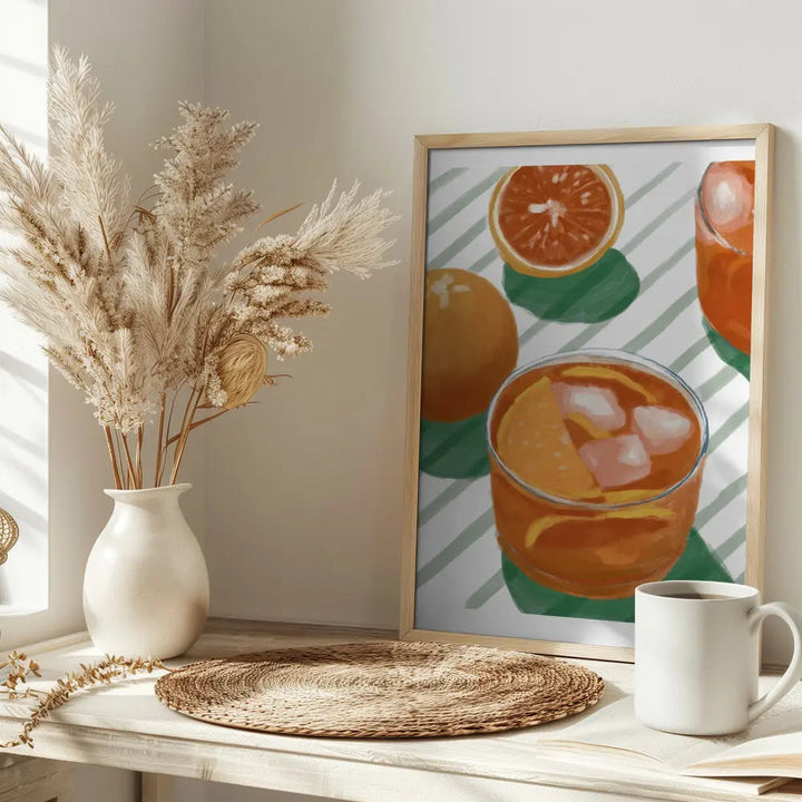 Pandc Cocktailandstripes Copy 2 - Stretched Canvas, Poster or Fine Art Print I Heart Wall Art