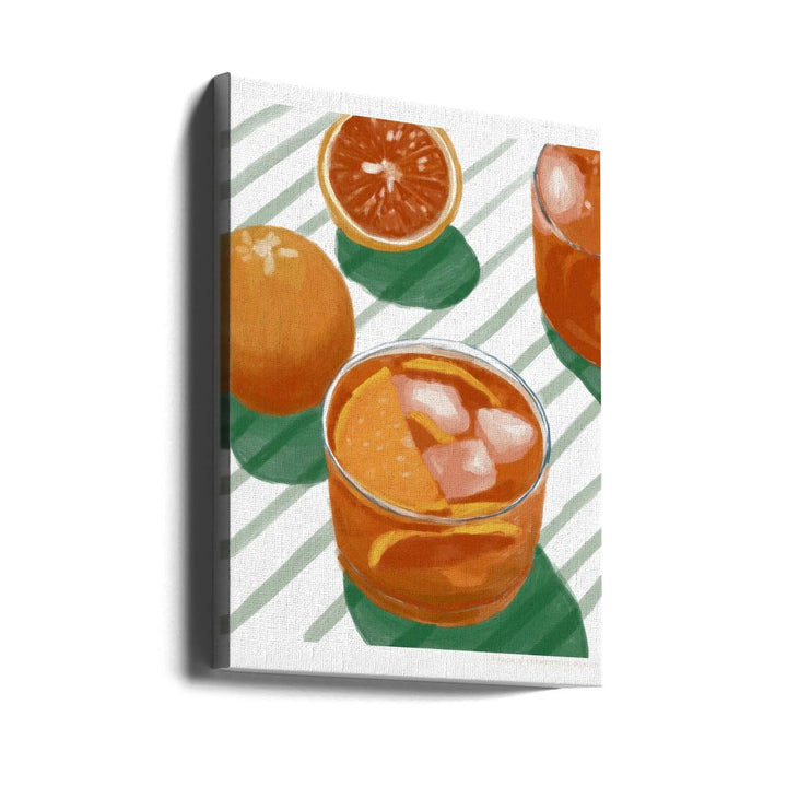 Pandc Cocktailandstripes Copy 2 - Stretched Canvas, Poster or Fine Art Print I Heart Wall Art