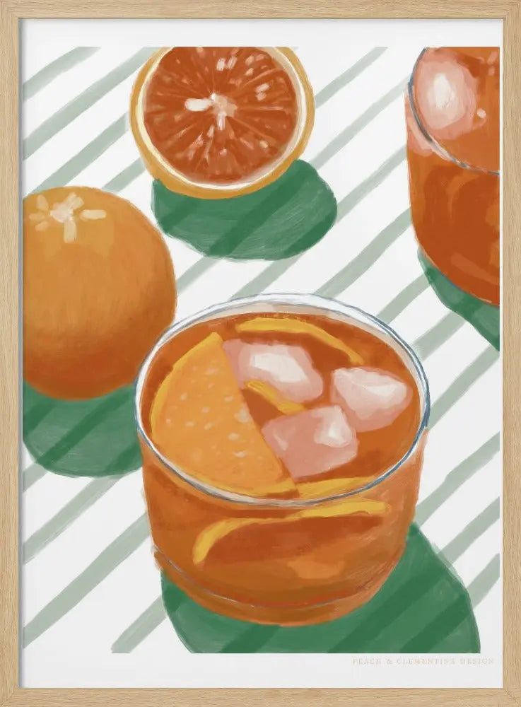 Pandc Cocktailandstripes Copy 2 - Stretched Canvas, Poster or Fine Art Print I Heart Wall Art