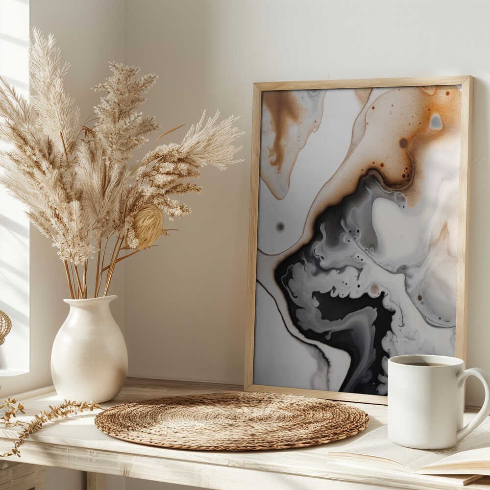 Coffee Cream Marble - Stretched Canvas, Poster or Fine Art Print - I Heart Wall Art - Poster Print, Canvas Print or Framed Art Print