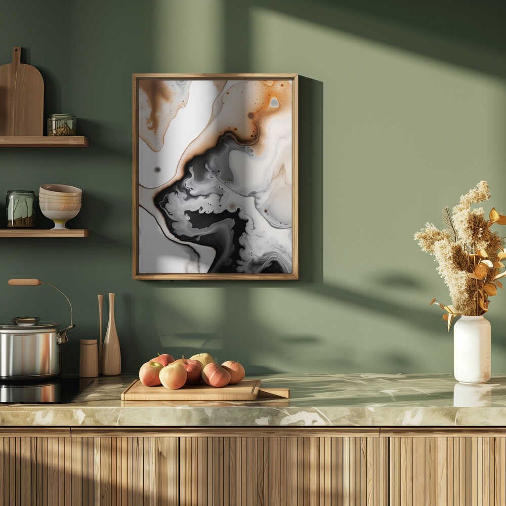 Coffee Cream Marble - Stretched Canvas, Poster or Fine Art Print - I Heart Wall Art - Poster Print, Canvas Print or Framed Art Print