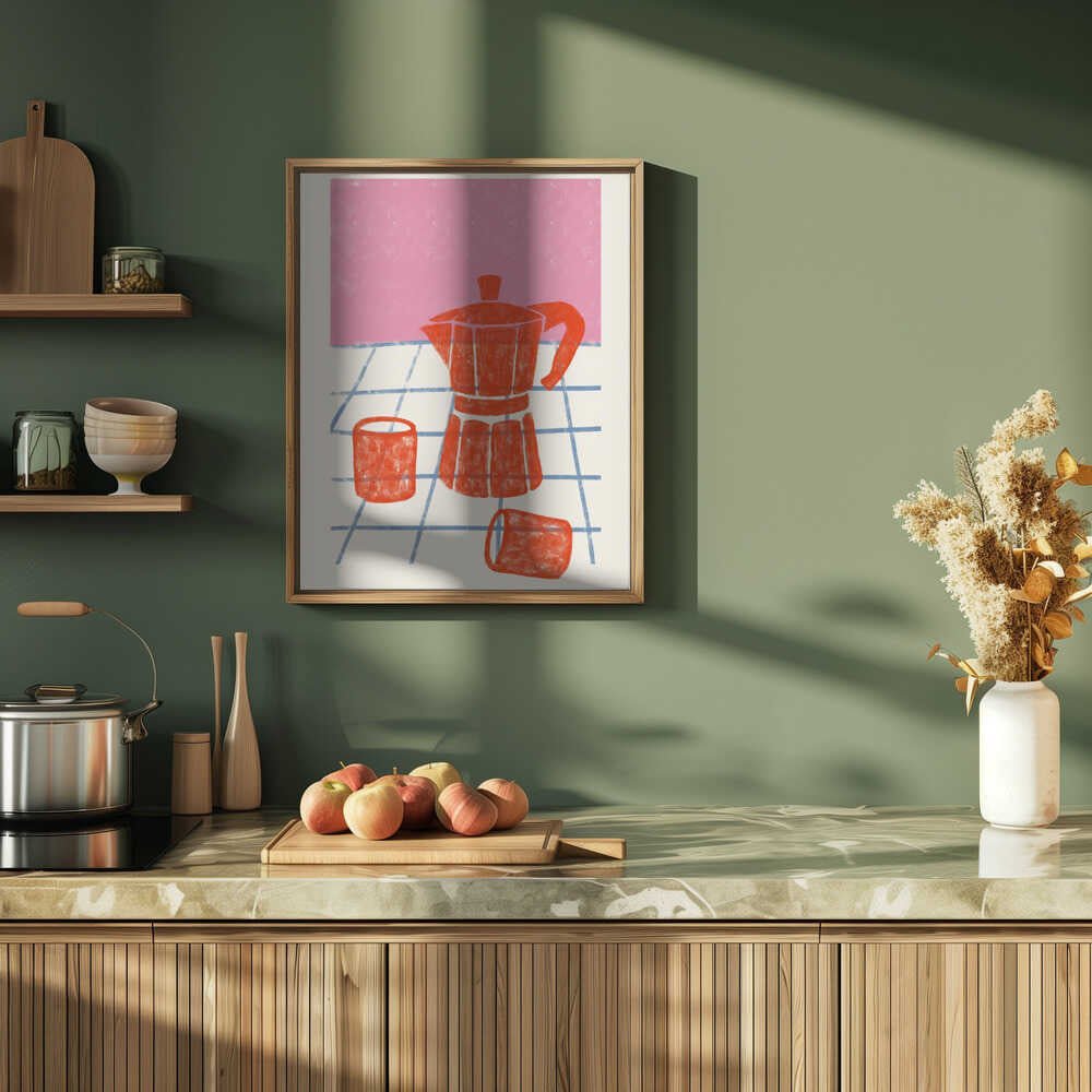 COFFEE TIME - Stretched Canvas, Poster or Fine Art Print - I Heart Wall Art - Poster Print, Canvas Print or Framed Art Print