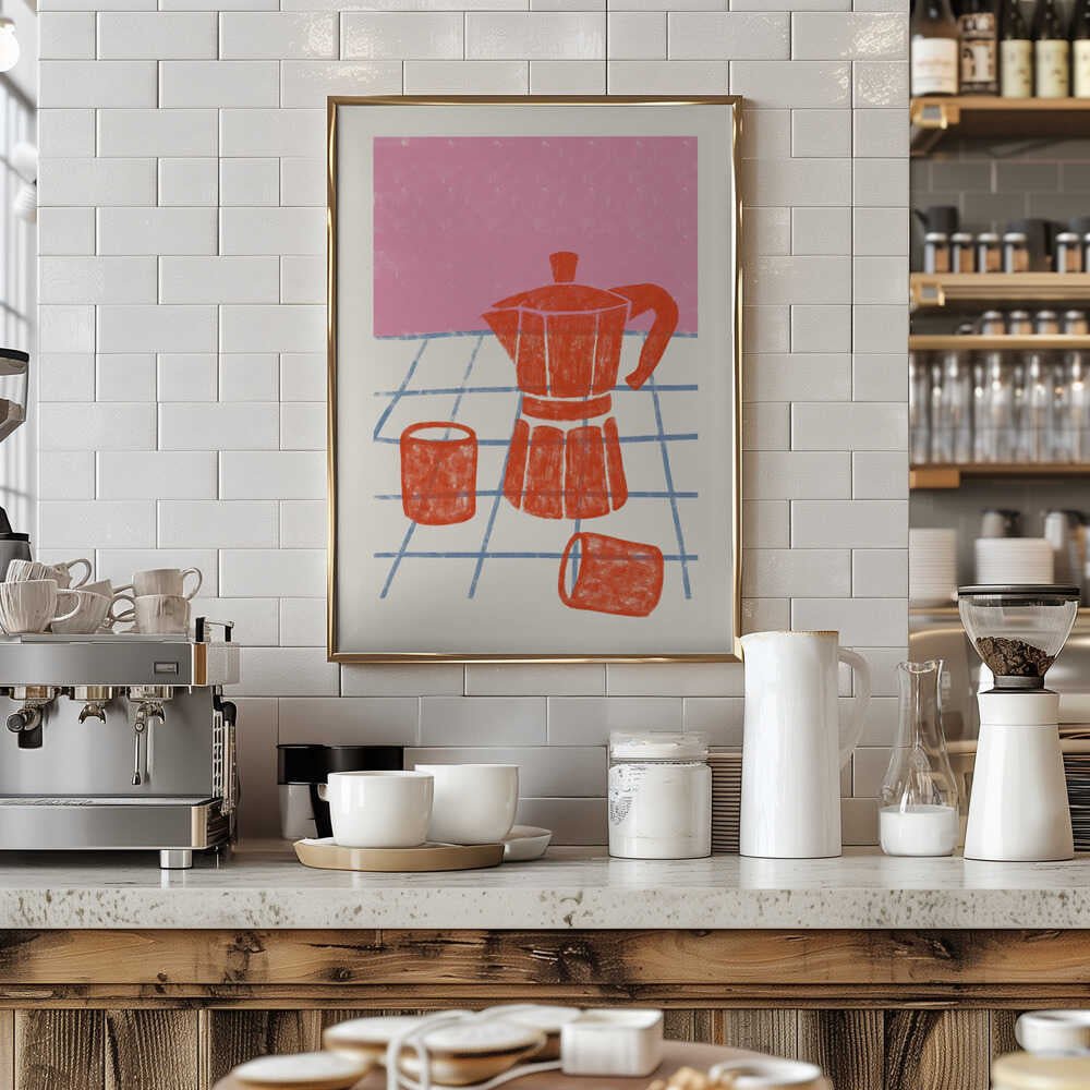 COFFEE TIME - Stretched Canvas, Poster or Fine Art Print - I Heart Wall Art - Poster Print, Canvas Print or Framed Art Print