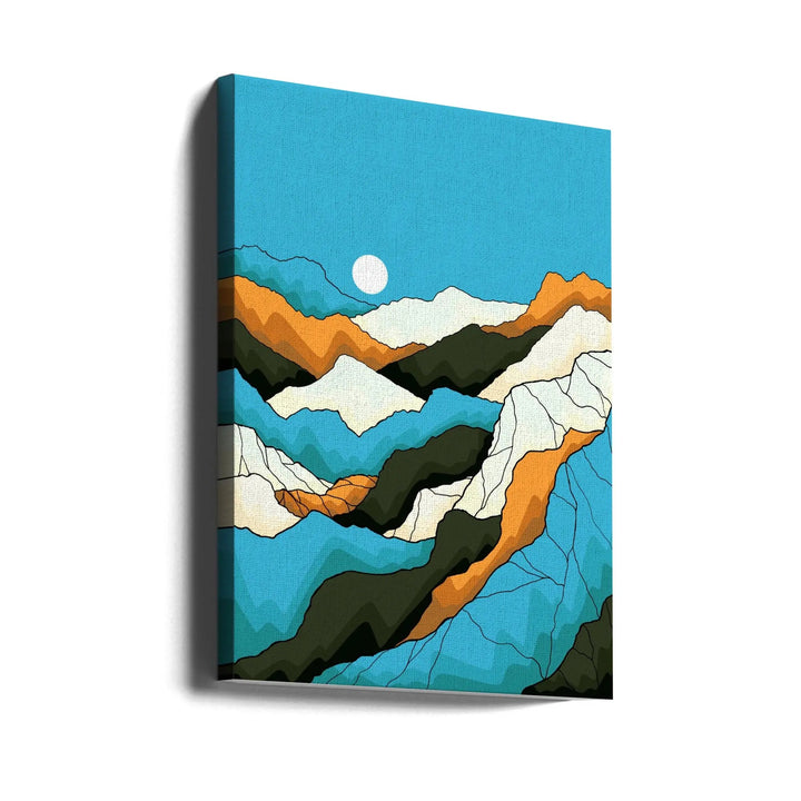 Cold Blue Mountains - Stretched Canvas, Poster or Fine Art Print I Heart Wall Art