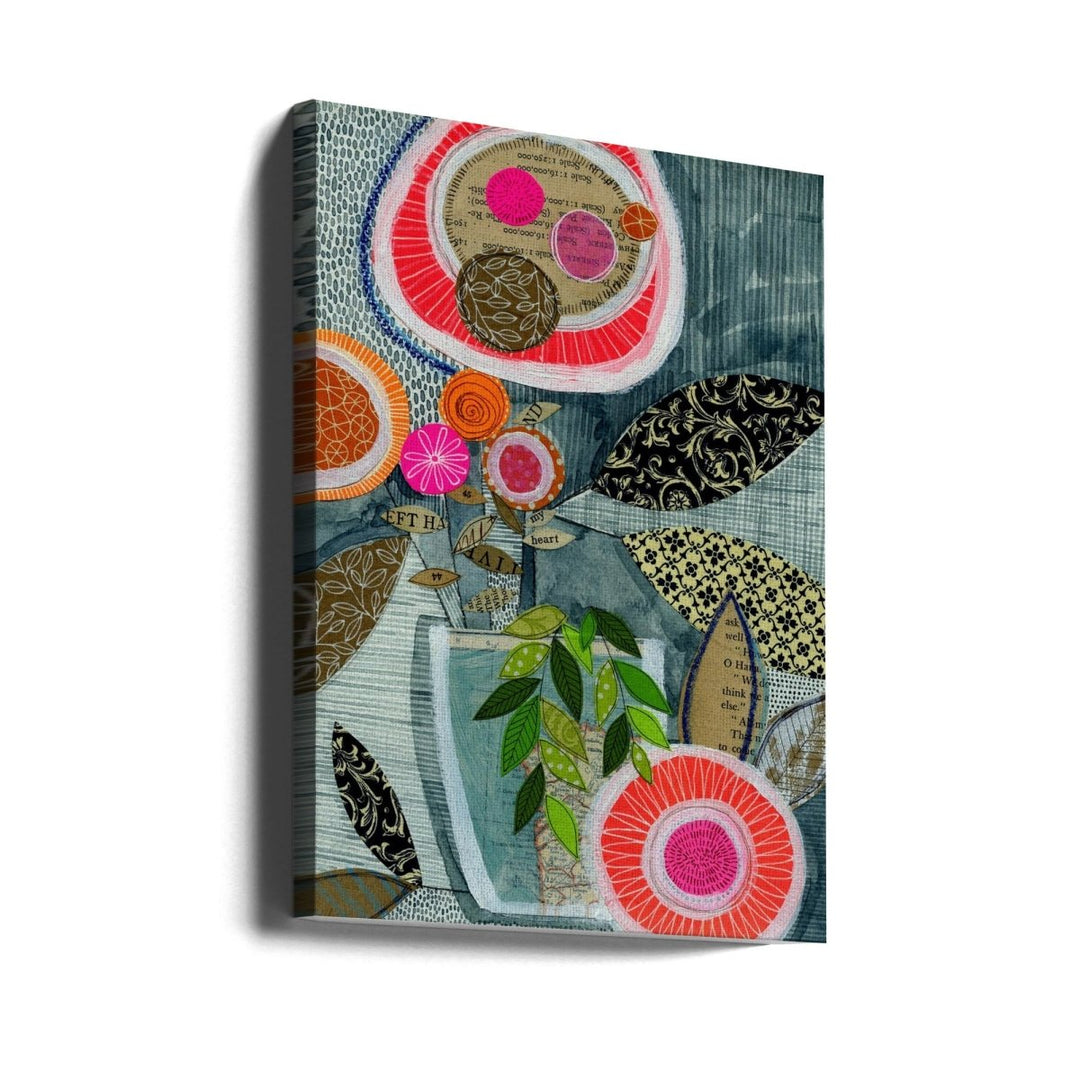 Collage Bloom - Stretched Canvas, Poster or Fine Art Print - I Heart Wall Art - Poster Print, Canvas Print or Framed Art Print