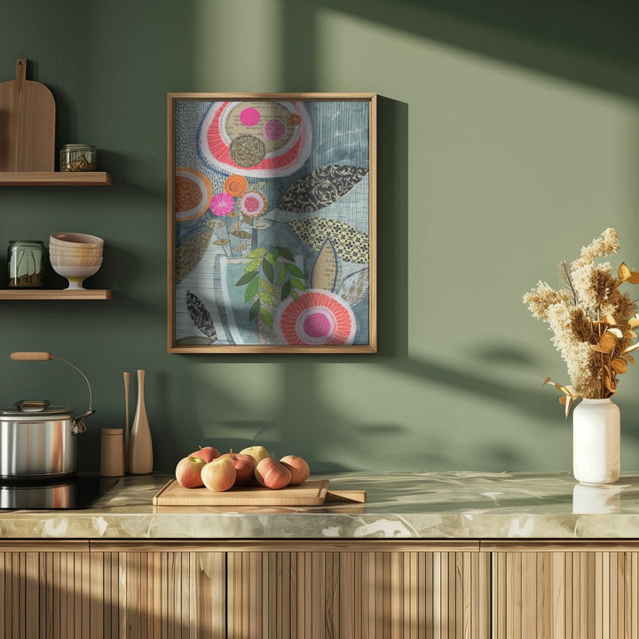 Collage Bloom - Stretched Canvas, Poster or Fine Art Print - I Heart Wall Art - Poster Print, Canvas Print or Framed Art Print