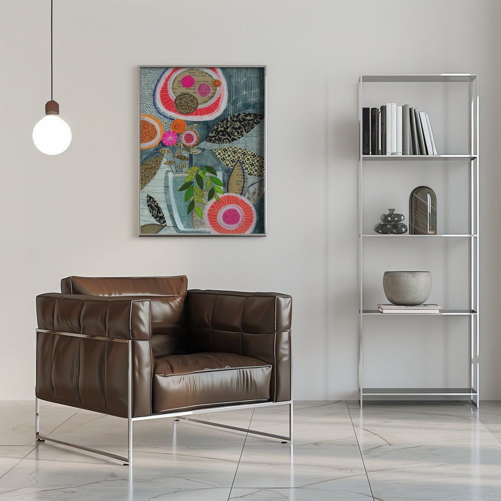 Collage Bloom - Stretched Canvas, Poster or Fine Art Print - I Heart Wall Art - Poster Print, Canvas Print or Framed Art Print