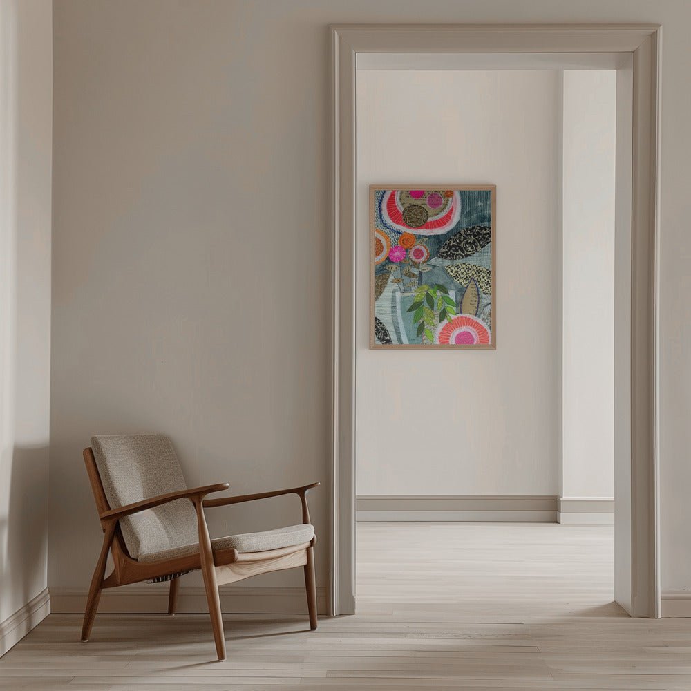 Collage Bloom - Stretched Canvas, Poster or Fine Art Print - I Heart Wall Art - Poster Print, Canvas Print or Framed Art Print