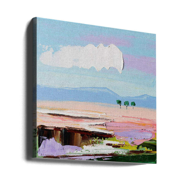 Colorful Abstract Landscape - Square Stretched Canvas, Poster or Fine Art Print by Angela Hawkey - I Heart Wall Art - Poster Print, Canvas Print or Framed Art Print