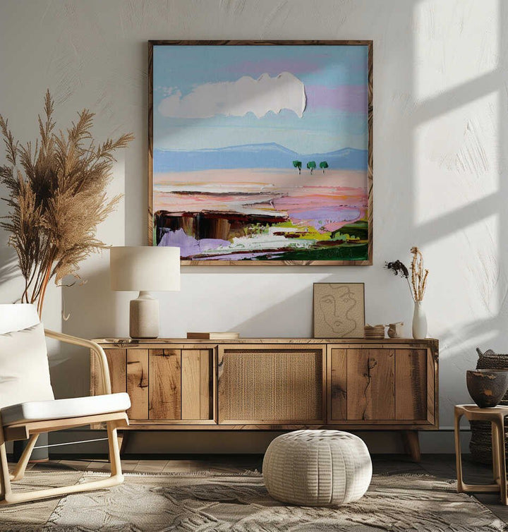 Colorful Abstract Landscape - Square Stretched Canvas, Poster or Fine Art Print by Angela Hawkey - I Heart Wall Art - Poster Print, Canvas Print or Framed Art Print