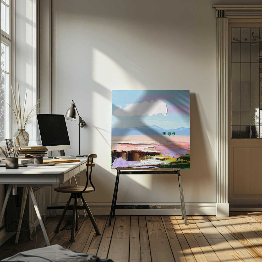 Colorful Abstract Landscape - Square Stretched Canvas, Poster or Fine Art Print by Angela Hawkey - I Heart Wall Art - Poster Print, Canvas Print or Framed Art Print