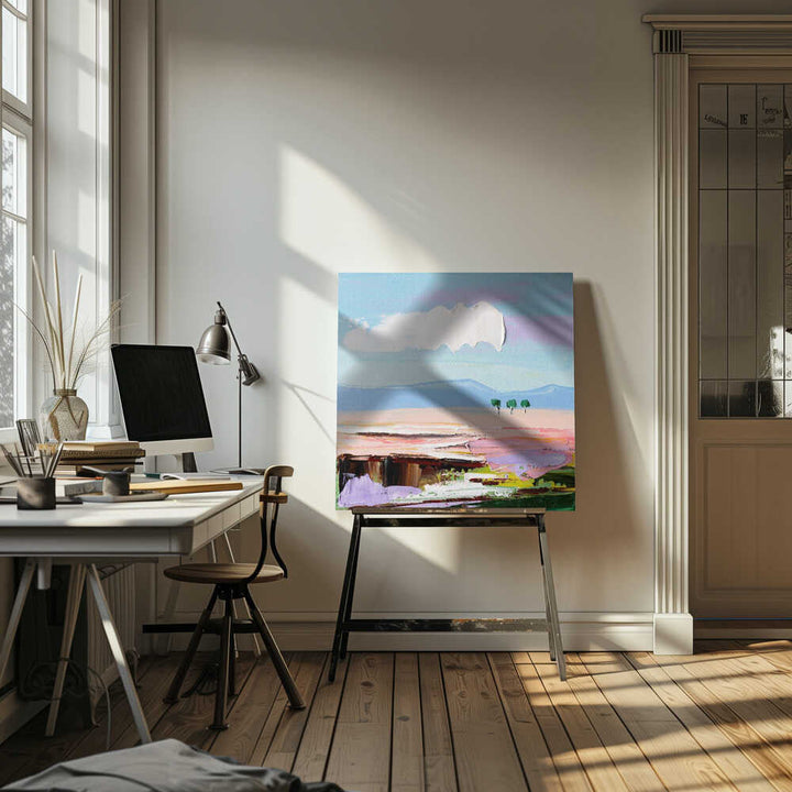 Colorful Abstract Landscape - Square Stretched Canvas, Poster or Fine Art Print by Angela Hawkey - I Heart Wall Art - Poster Print, Canvas Print or Framed Art Print