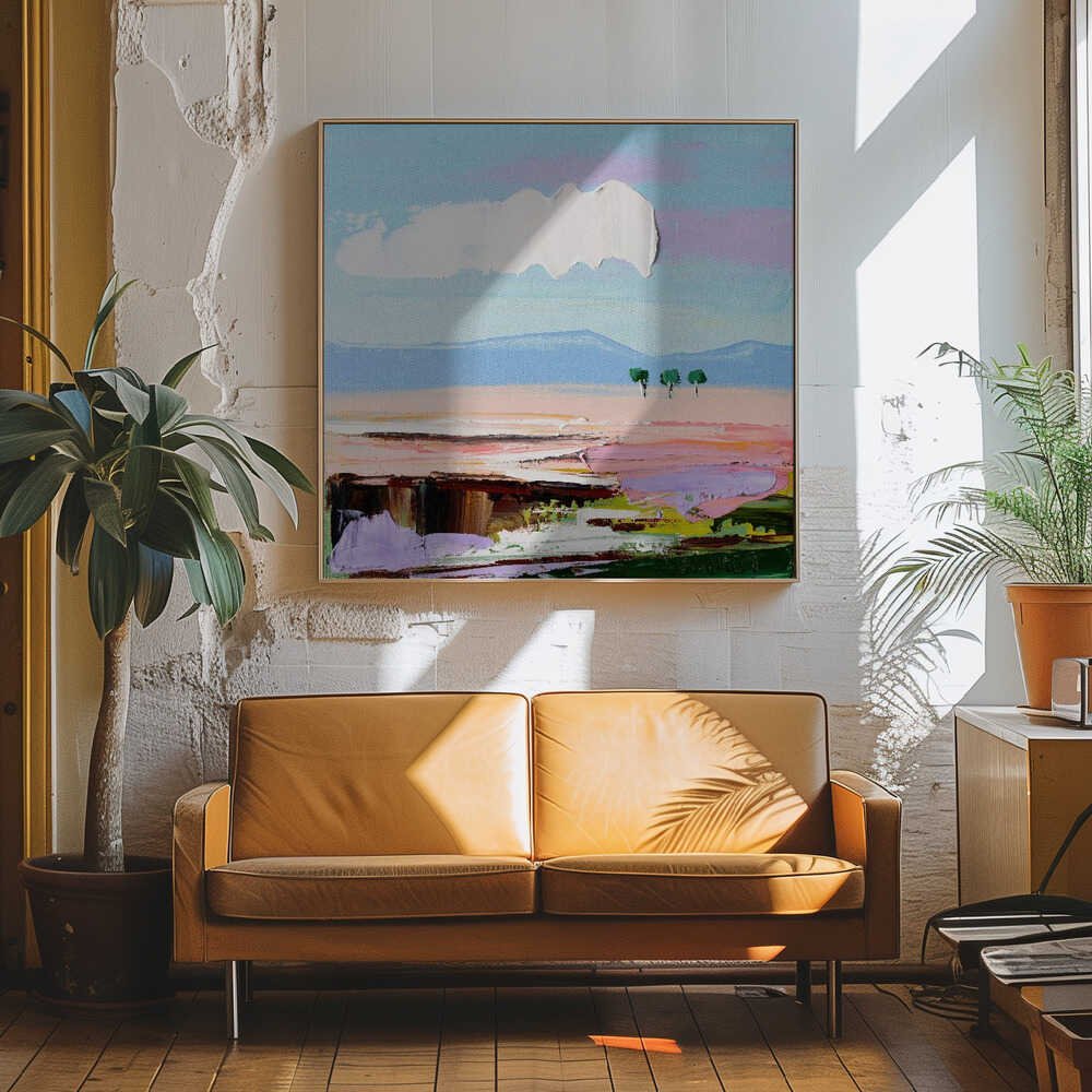 Colorful Abstract Landscape - Square Stretched Canvas, Poster or Fine Art Print by Angela Hawkey - I Heart Wall Art - Poster Print, Canvas Print or Framed Art Print