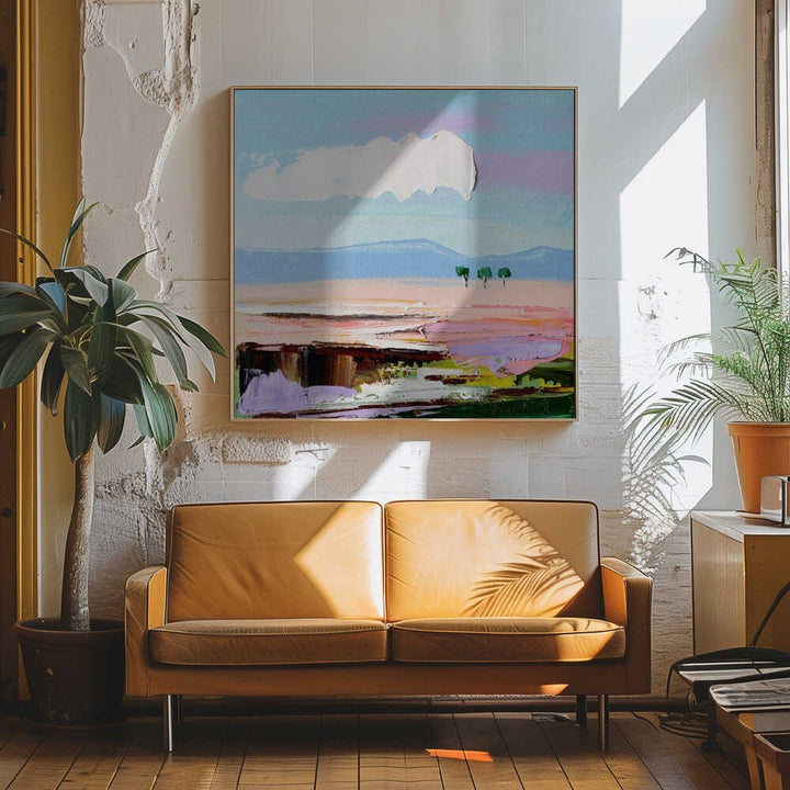 Colorful Abstract Landscape - Square Stretched Canvas, Poster or Fine Art Print by Angela Hawkey - I Heart Wall Art - Poster Print, Canvas Print or Framed Art Print