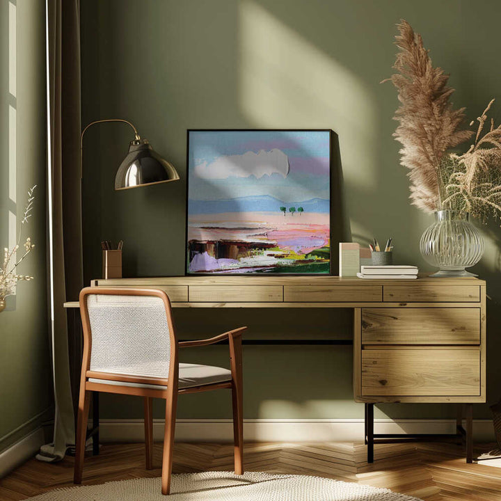 Colorful Abstract Landscape - Square Stretched Canvas, Poster or Fine Art Print by Angela Hawkey - I Heart Wall Art - Poster Print, Canvas Print or Framed Art Print