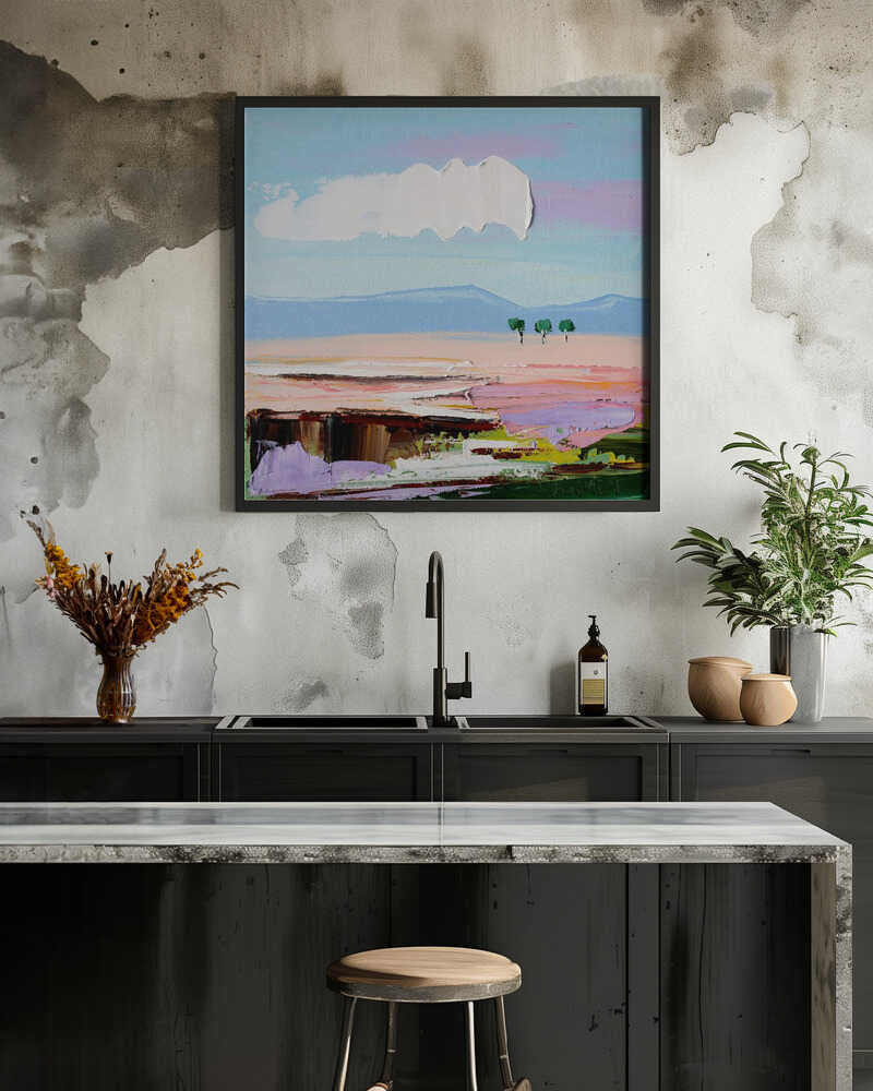Colorful Abstract Landscape - Square Stretched Canvas, Poster or Fine Art Print by Angela Hawkey - I Heart Wall Art - Poster Print, Canvas Print or Framed Art Print