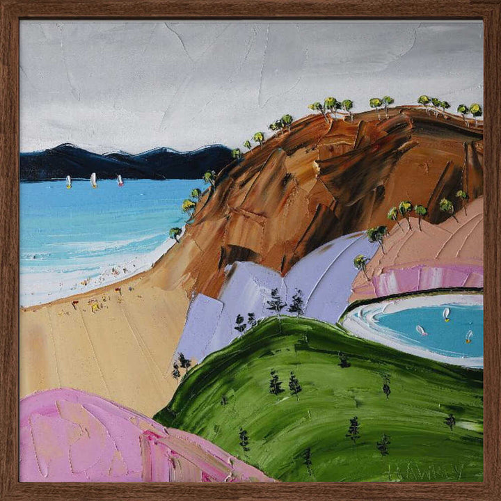 Colorful Beach Day - Square Stretched Canvas, Poster or Fine Art Print by Angela Hawkey - I Heart Wall Art - Poster Print, Canvas Print or Framed Art Print