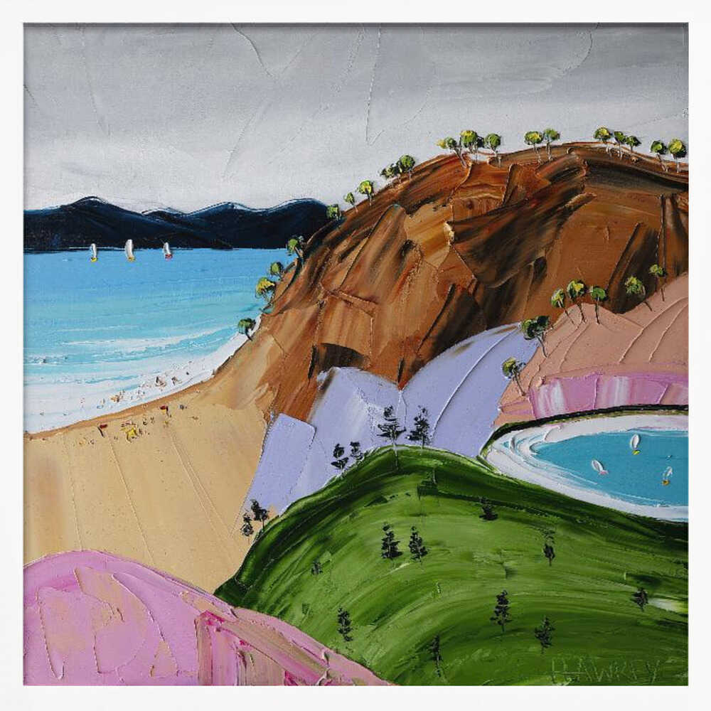Colorful Beach Day - Square Stretched Canvas, Poster or Fine Art Print by Angela Hawkey - I Heart Wall Art - Poster Print, Canvas Print or Framed Art Print