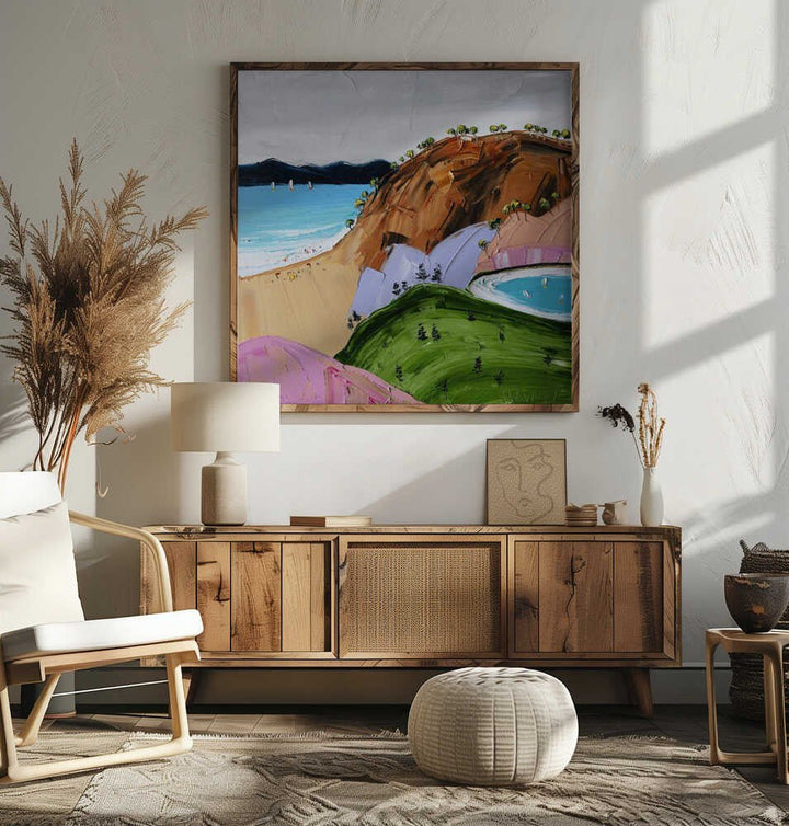 Colorful Beach Day - Square Stretched Canvas, Poster or Fine Art Print by Angela Hawkey - I Heart Wall Art - Poster Print, Canvas Print or Framed Art Print