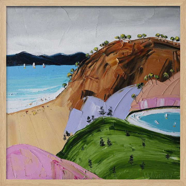 Colorful Beach Day - Square Stretched Canvas, Poster or Fine Art Print by Angela Hawkey - I Heart Wall Art - Poster Print, Canvas Print or Framed Art Print