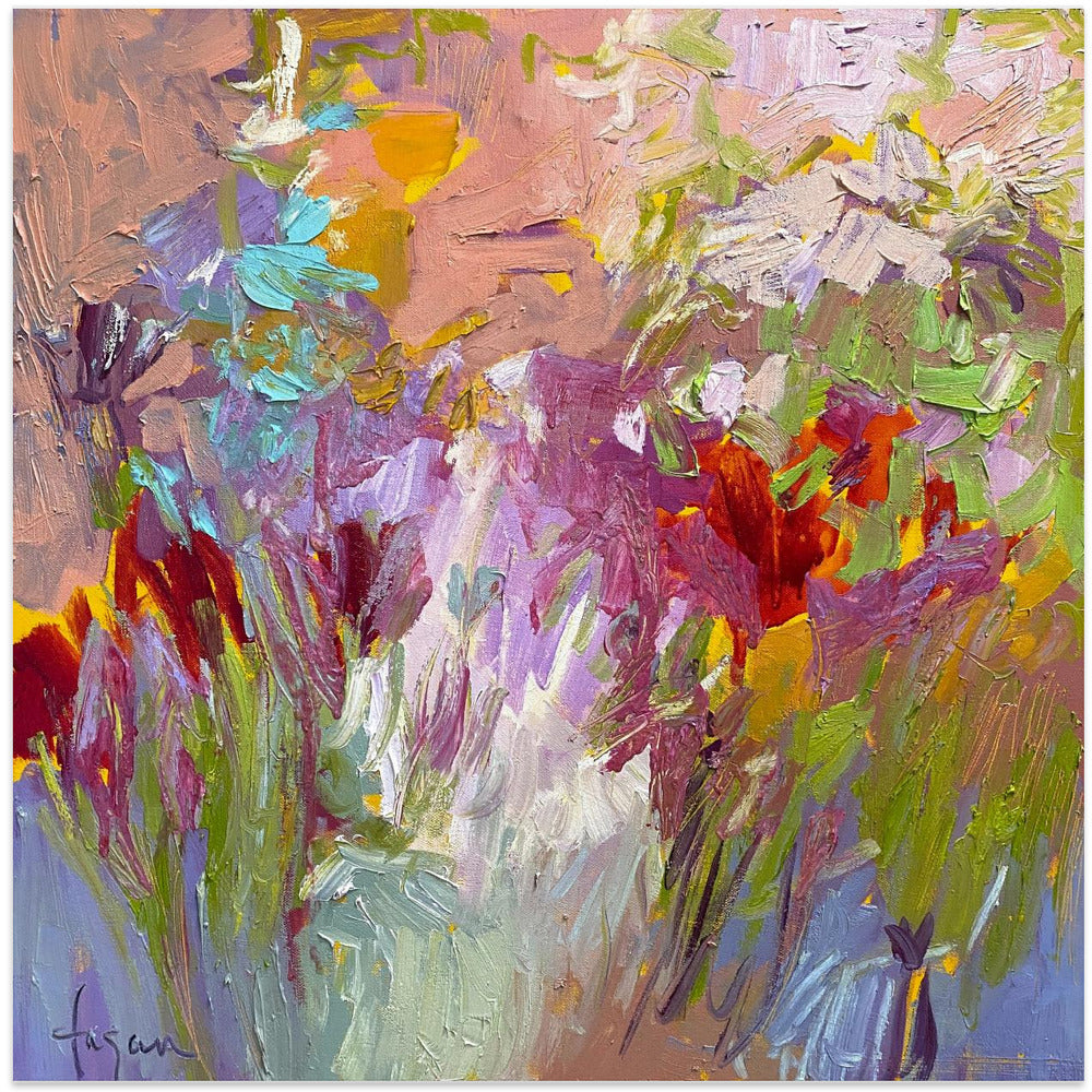 Colorful Bloom Palette - Square Stretched Canvas, Poster or Fine Art Print I Heart Wall Art